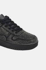 Forever Link Rhinestone Platform Flat Sneakers - Trendsi