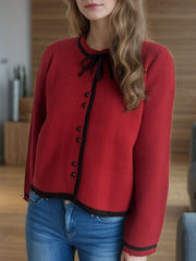 Button Down Long Sleeve Cardigan - Trendsi