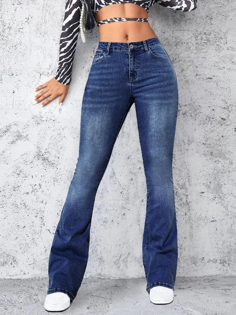 High Rise Jeans with Pockets - Trendsi