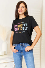 Simply Love Slogan Graphic Cuffed Sleeve T-Shirt - Trendsi - Flyclothing LLC