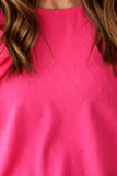 Swiss Dot Round Neck Cap Sleeve Blouse - Trendsi - Flyclothing LLC
