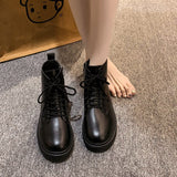 Round-Toe Lace-Up Martin boots - Trendsi