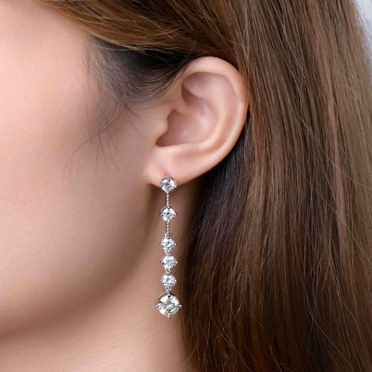 4 Carat Moissanite 925 Sterling Silver Earrings - Trendsi - Flyclothing LLC