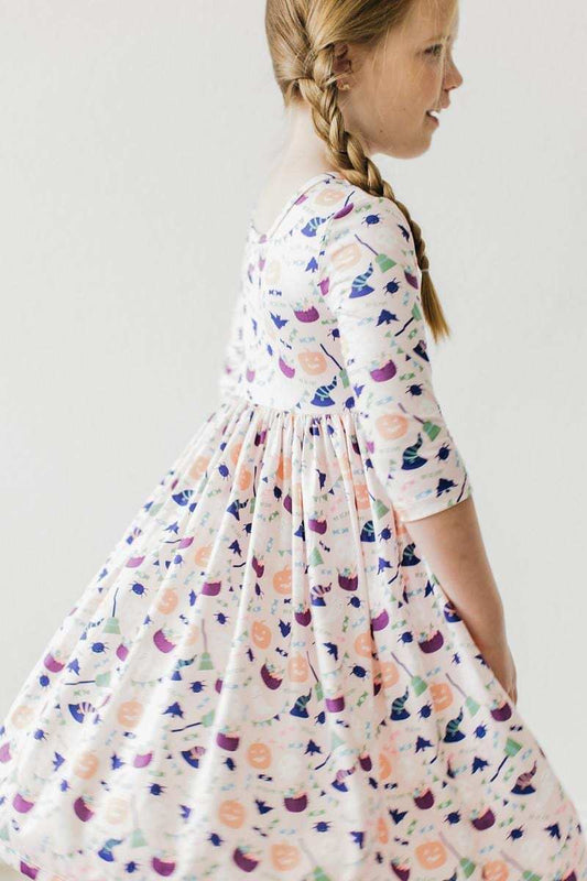 Trick or Treat 3/4 Sleeve Pocket Twirl Dress - Mila & Rose ® - Flyclothing LLC