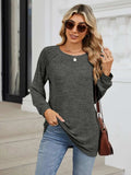 Round Neck Long Sleeve T-Shirt - Trendsi - Flyclothing LLC