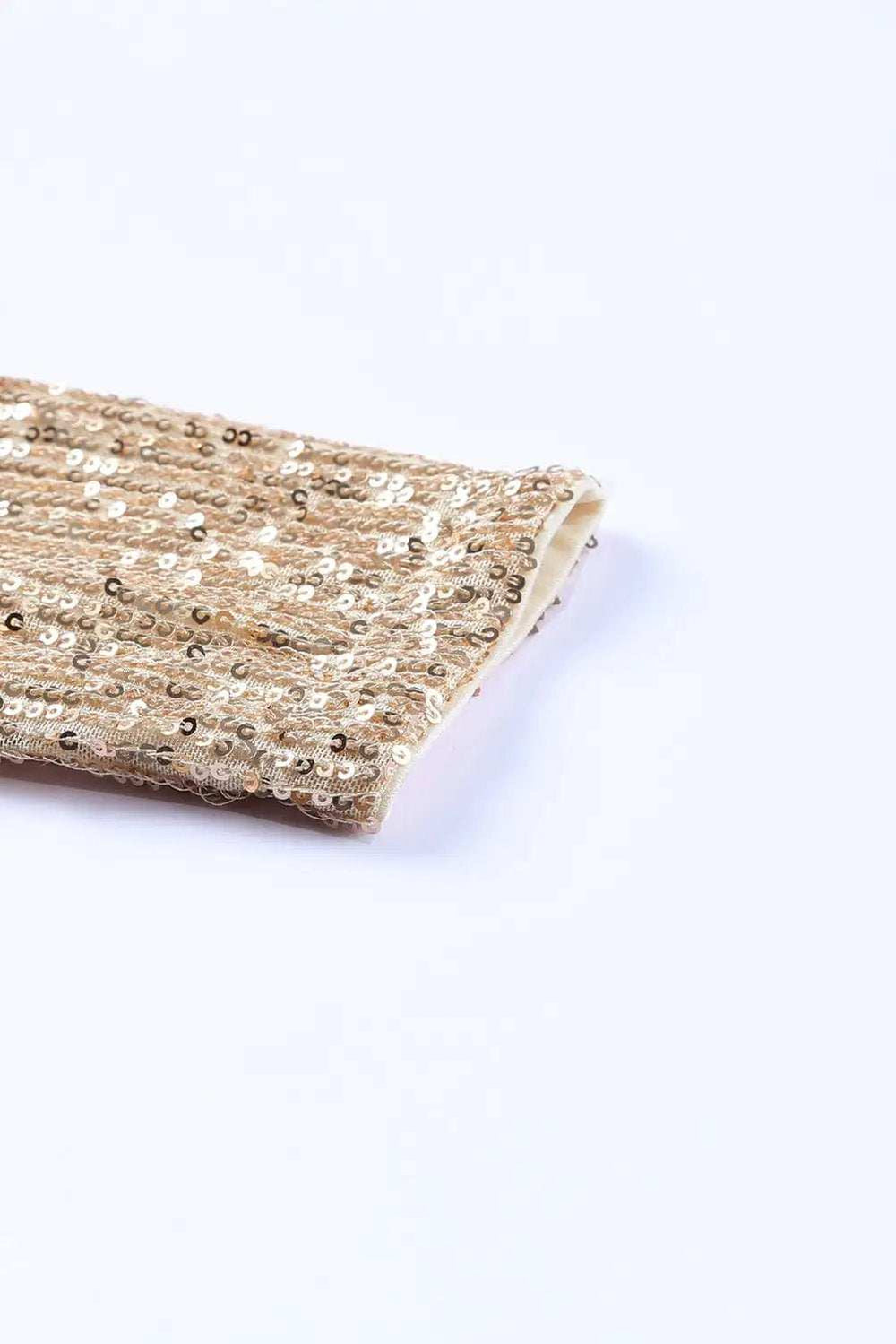 Sequin Knot Round Neck Long Sleeve Mini Dress - Trendsi - Flyclothing LLC