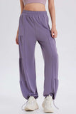 Basic Bae Drawstring Elastic Waist Ruched Joggers - Trendsi - Flyclothing LLC