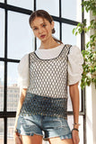 ADORA Beads Accent Fishnet Tank Top - Trendsi