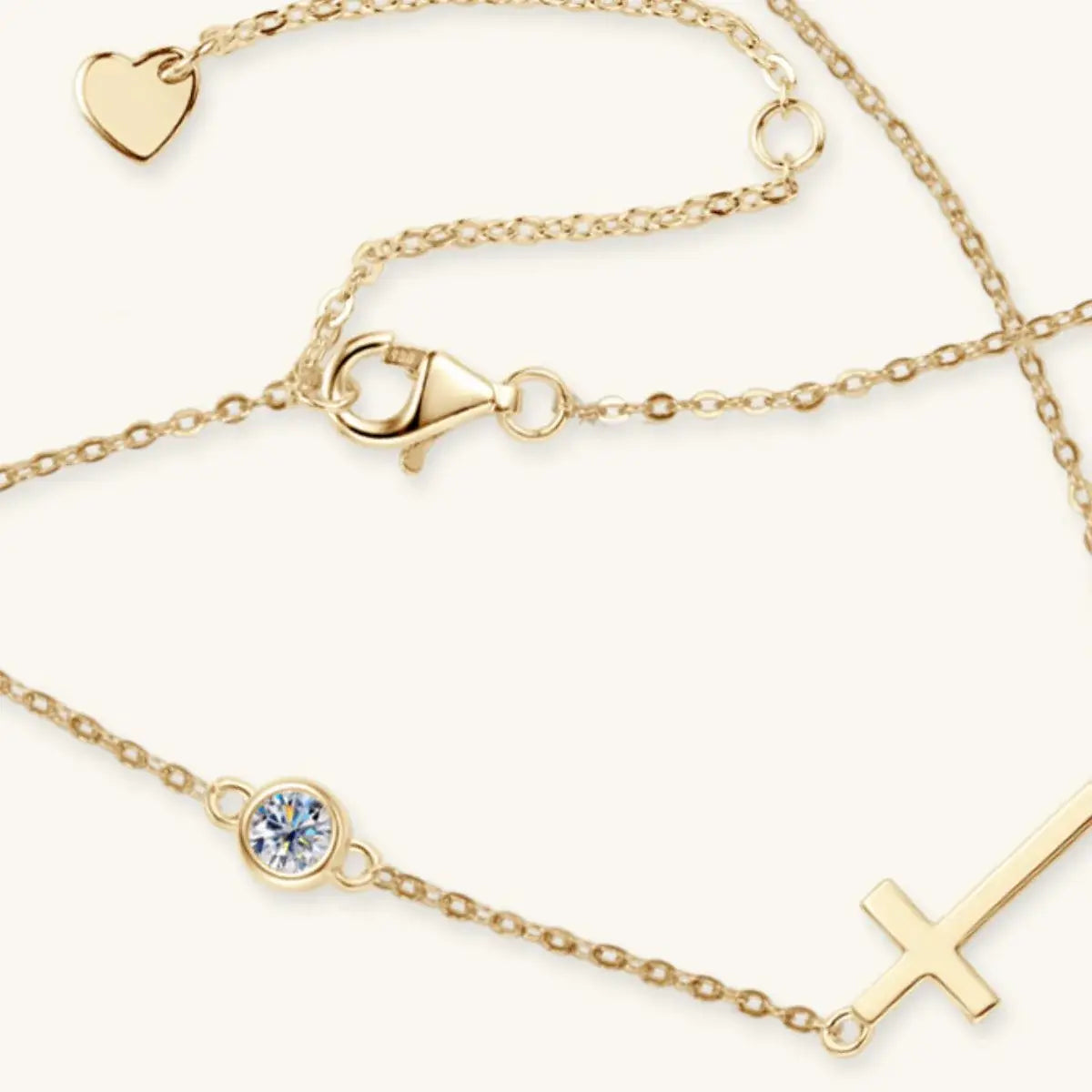 Cross 925 Sterling Silver Moissanite Necklace - Trendsi - Flyclothing LLC