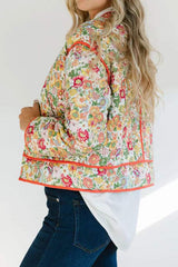 Floral Button Up Long Sleeve Winter Coat - Trendsi - Flyclothing LLC