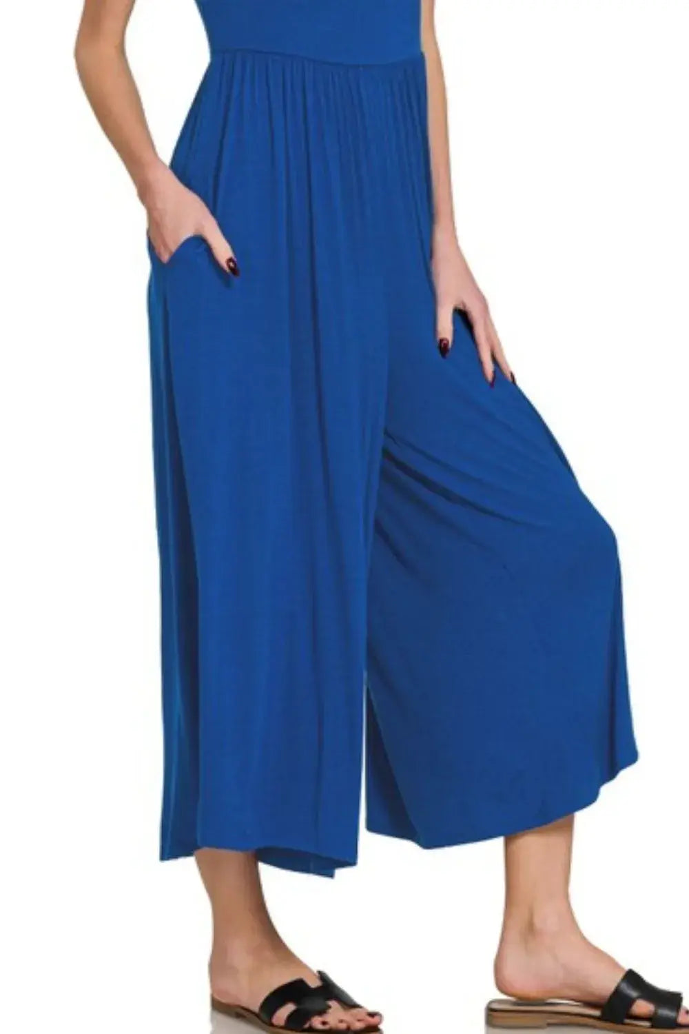 Zenana Double Layered Short Sleeve Jumpsuits - Trendsi - Flyclothing LLC