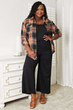Mandy Plaid Dropped Shoulder Shirt - Trendsi - Flyclothing LLC