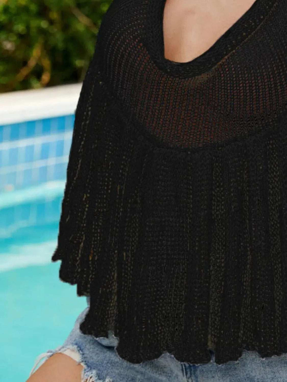 Openwork Halter Neck Knit Cover Up - Trendsi - Flyclothing LLC