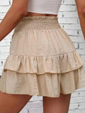 Smocked Layered Shorts - Trendsi