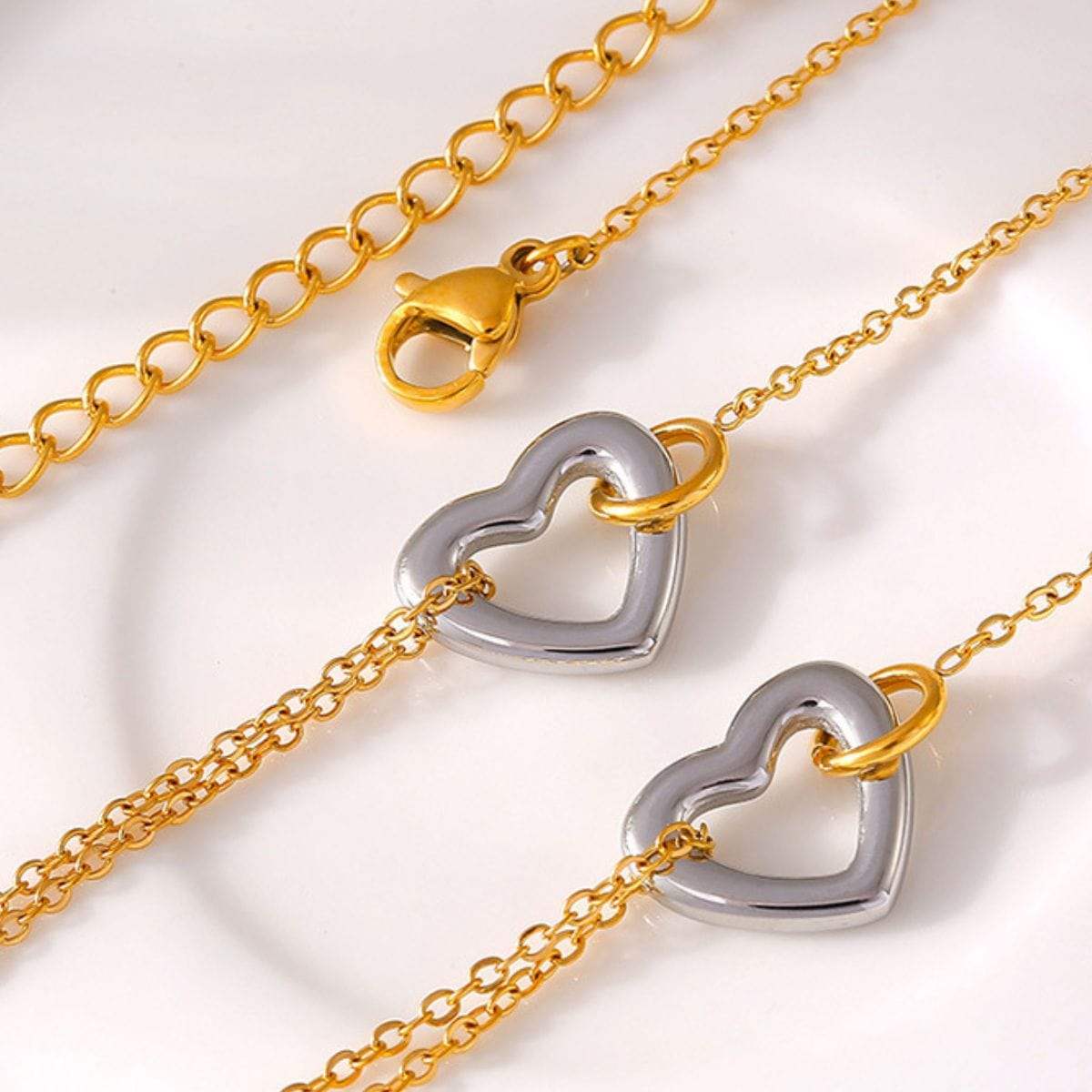 18K Gold-Plated Heart Bracelet - Trendsi - Flyclothing LLC