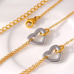 18K Gold-Plated Heart Bracelet - Trendsi