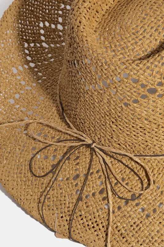 Fame Turquoise and Shell Star Beads Strap Western Straw Hat - Trendsi - Flyclothing LLC