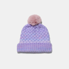 Gradient Knit Hat with Pompom - Trendsi