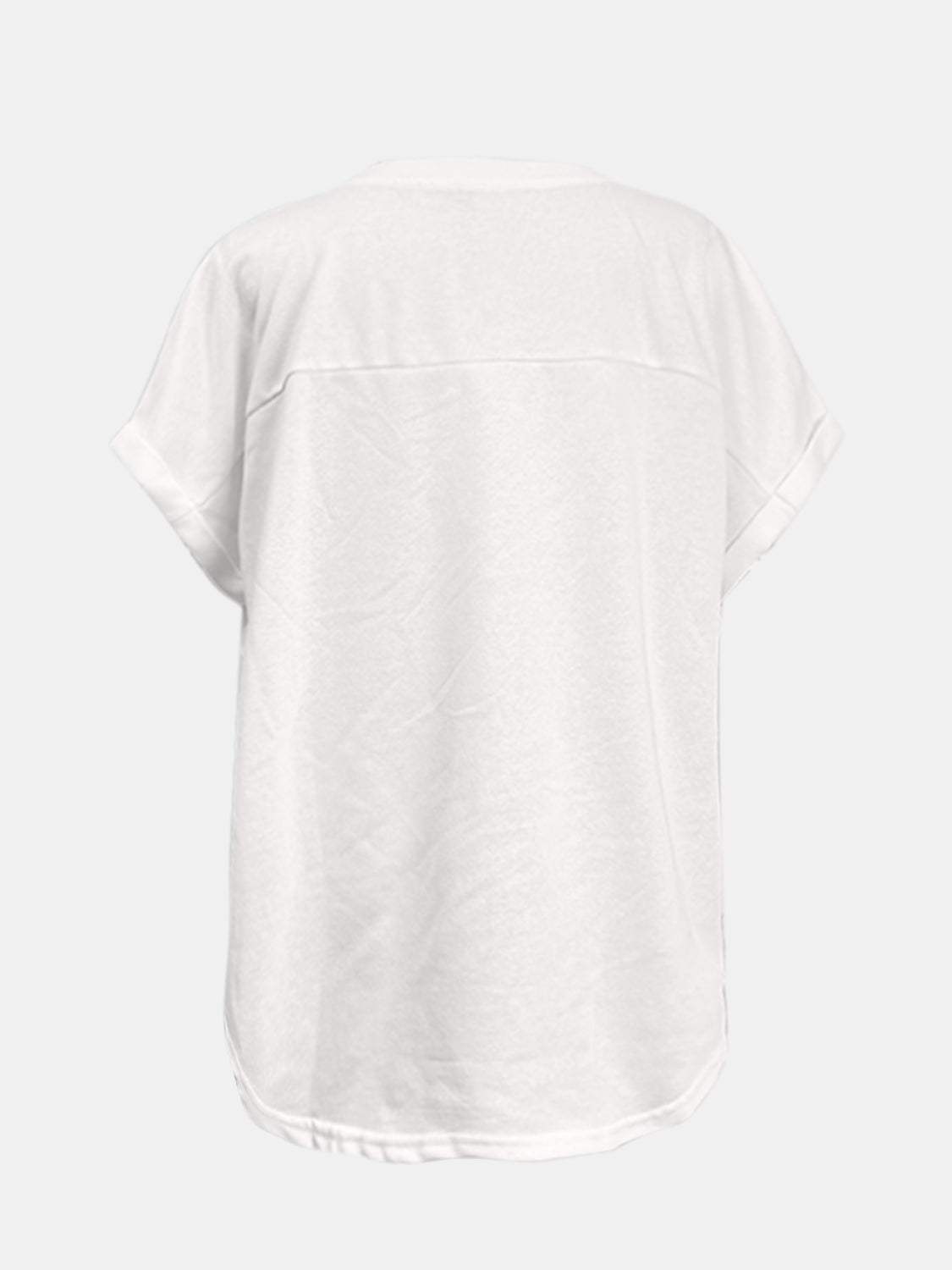 Sequin Round Neck Short Sleeve T-Shirt - Trendsi - Flyclothing LLC