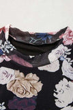Floral Mock Neck Long Sleeve Mesh Top - Trendsi - Flyclothing LLC