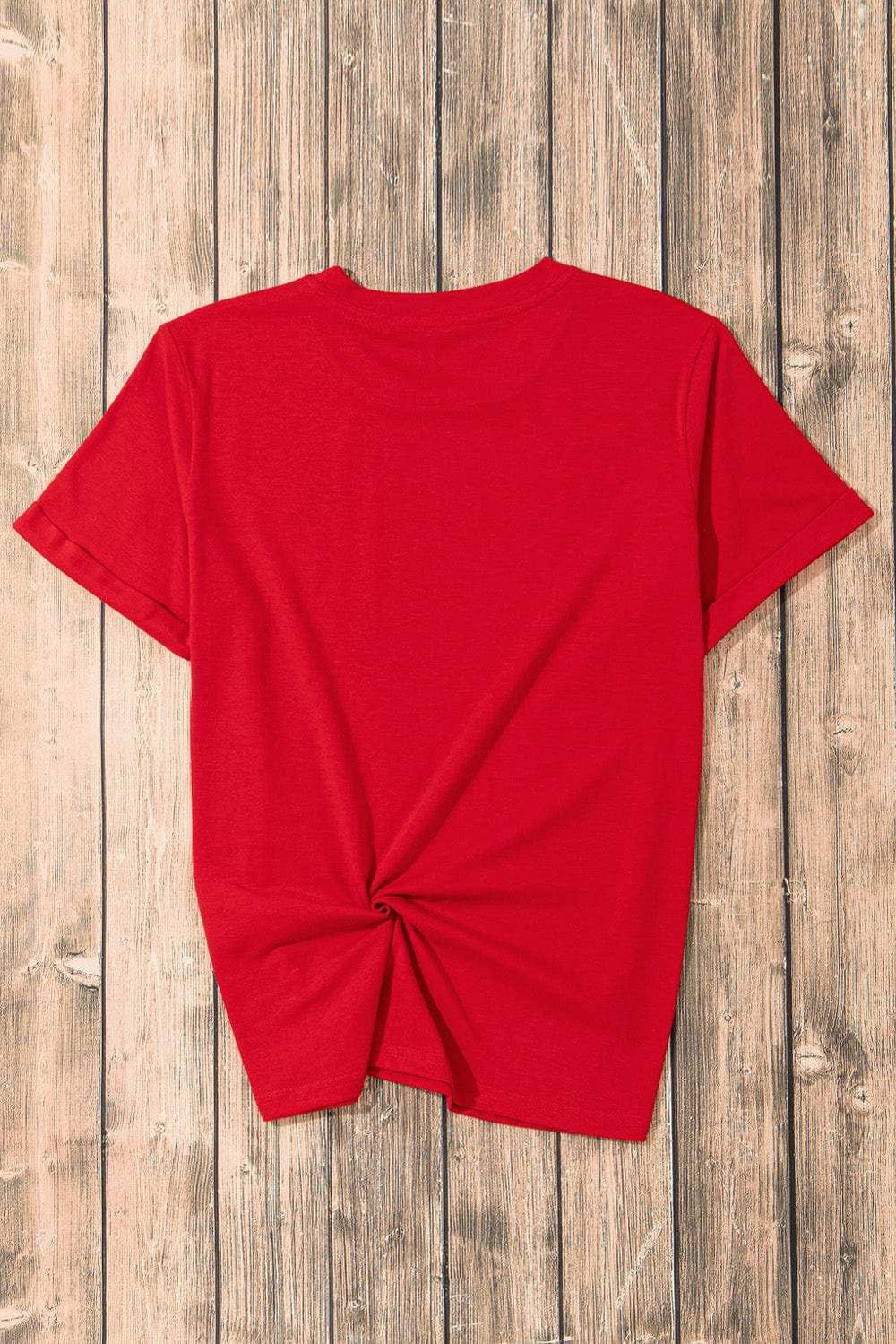 USA Round Neck Short Sleeve T-Shirt - Trendsi - Flyclothing LLC