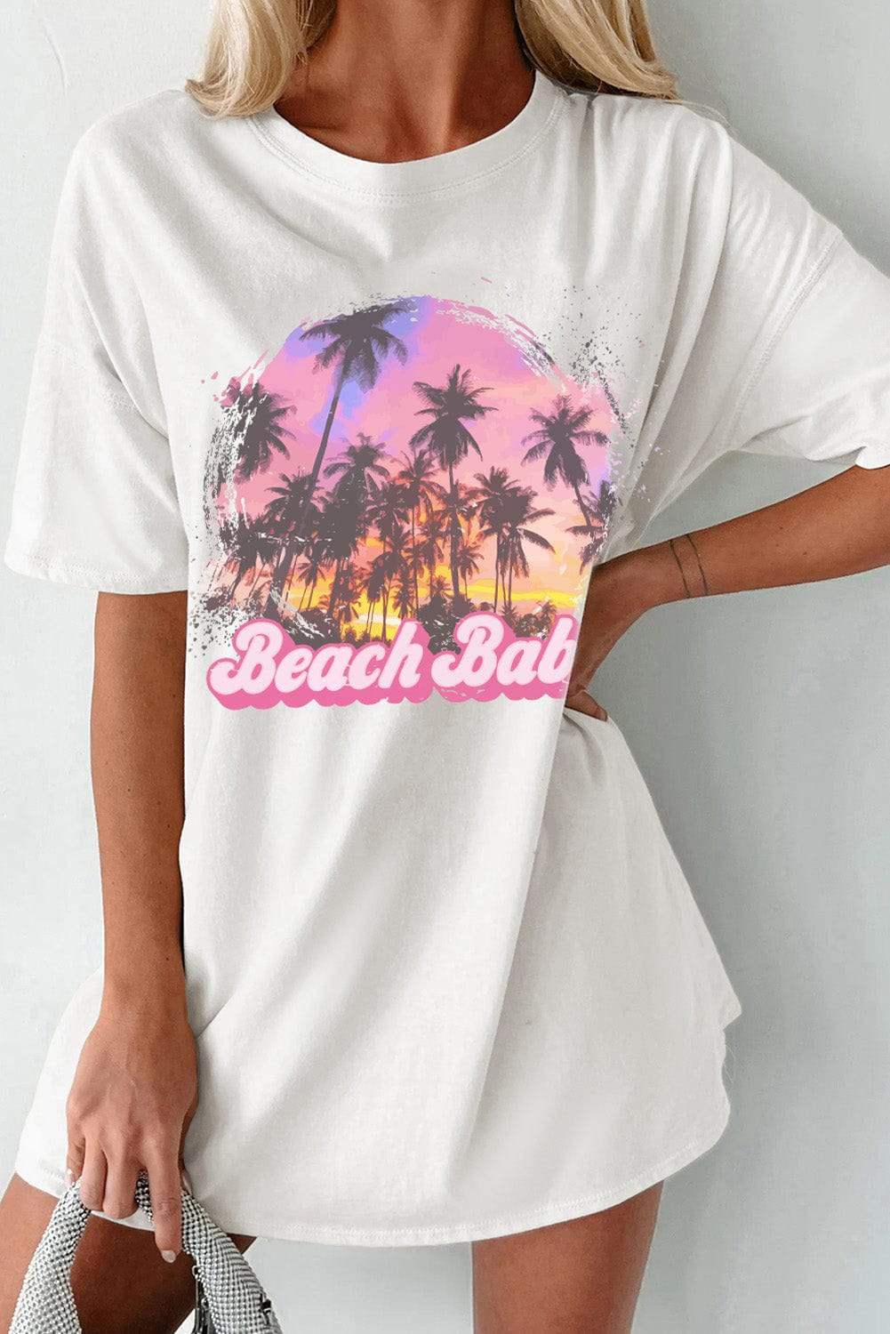 Graphic Round Neck Half Sleeve T-Shirt - Trendsi - Flyclothing LLC