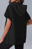 Half Zip Short Sleeve Hoodie - Trendsi - Flyclothing LLC