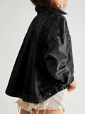 Pocketed Button Up Denim Jacket - Trendsi - Flyclothing LLC