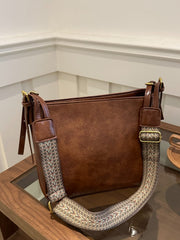 PU Leather Adjustable Strap Crossbody Bag with Pouch - Trendsi