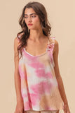 BiBi Tie Dye Printed Textured Woven with Ruffled - Trendsi