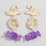 Halloween 18K Gold-Plated Alloy Pumpkin Earrings - Trendsi - Flyclothing LLC