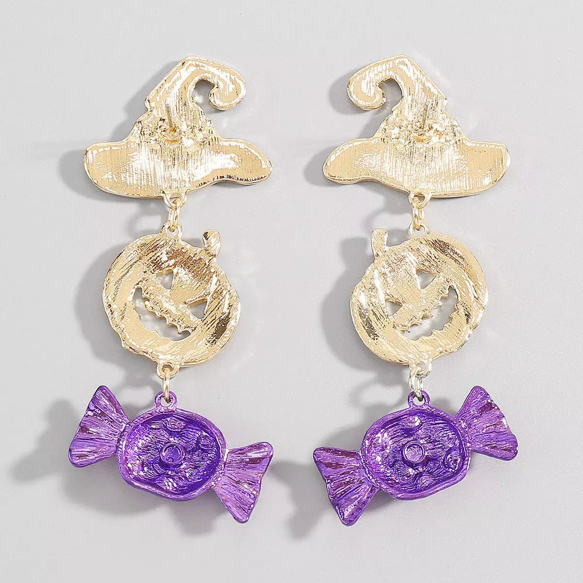Halloween 18K Gold-Plated Alloy Pumpkin Earrings - Trendsi - Flyclothing LLC