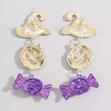 Halloween 18K Gold-Plated Alloy Pumpkin Earrings - Trendsi - Flyclothing LLC