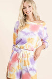 BiBi Tie Dye French Terry Top and Shorts Set - Trendsi - Flyclothing LLC