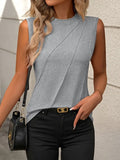 Round Neck Sleeveless Tank - Trendsi