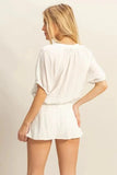 HYFVE Drawstring Hem Short Sleeve Top and Skort Set - Trendsi