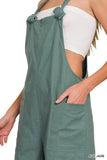 Zenana Woven Knot Strap Overalls - Trendsi