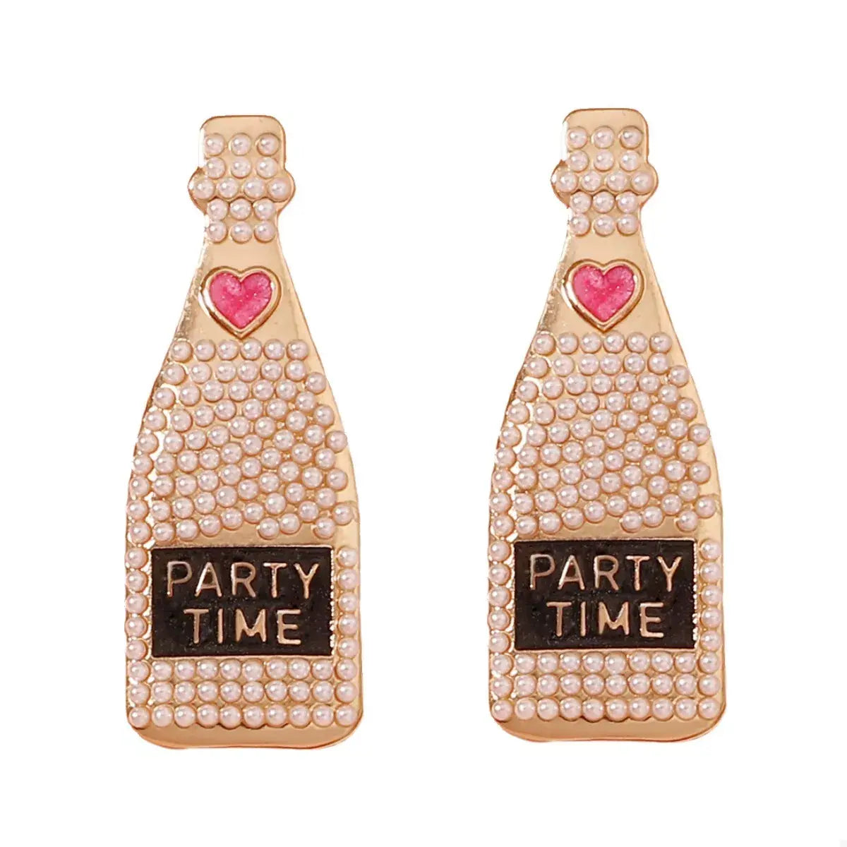 Champagne Bottle Pearl Earrings - Trendsi - Flyclothing LLC