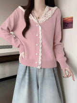 Lace Trim Hooded Cardigan - Trendsi - Flyclothing LLC