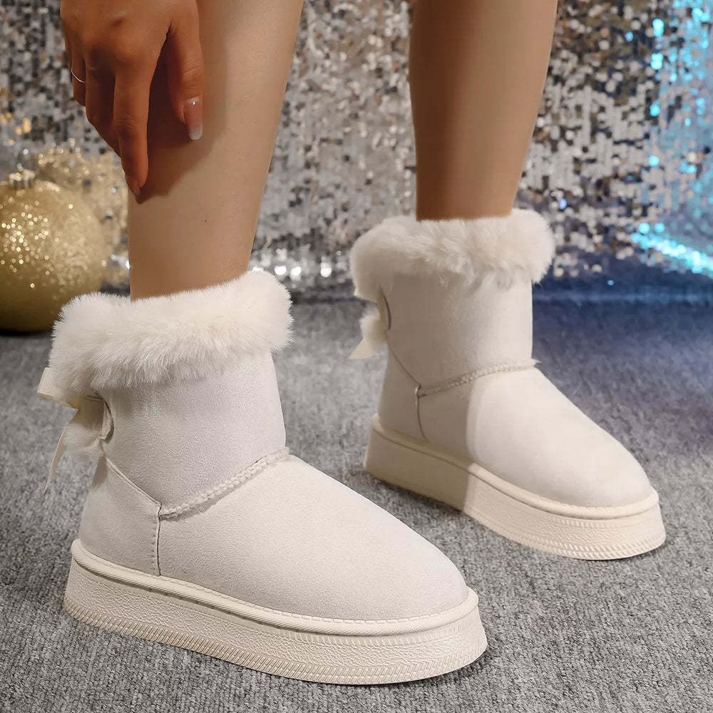 Cozy Faux Fur Trim Boots - Trendsi - Flyclothing LLC