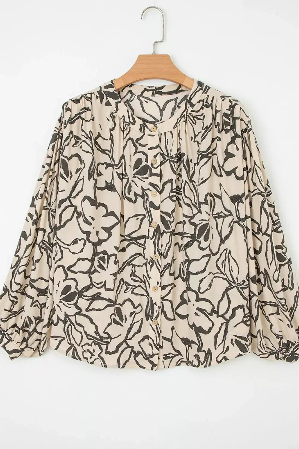 Floral Print Button-Down Shirt - Trendsi - Flyclothing LLC