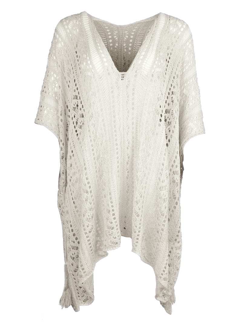 Cutout V-Neck Cover-Up with Tassel - Trendsi - Flyclothing LLC
