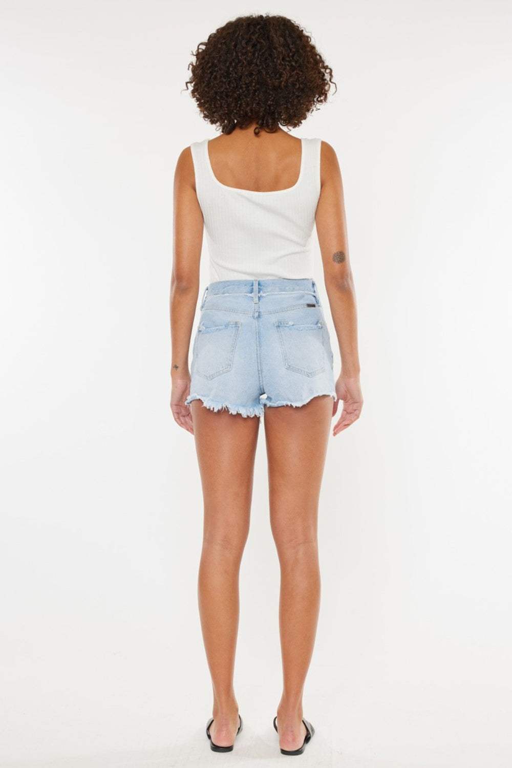 Kancan Distressed Button Fly Denim Shorts - Trendsi - Flyclothing LLC