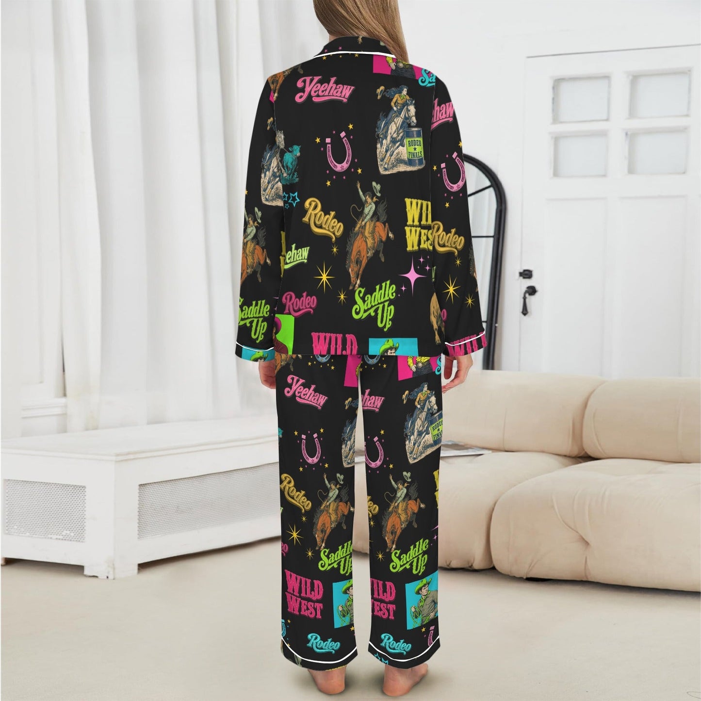 Baha Ranch The Last Round Up Satin Pajama Set - Baha Ranch Western Wear - Flyclothing LLC