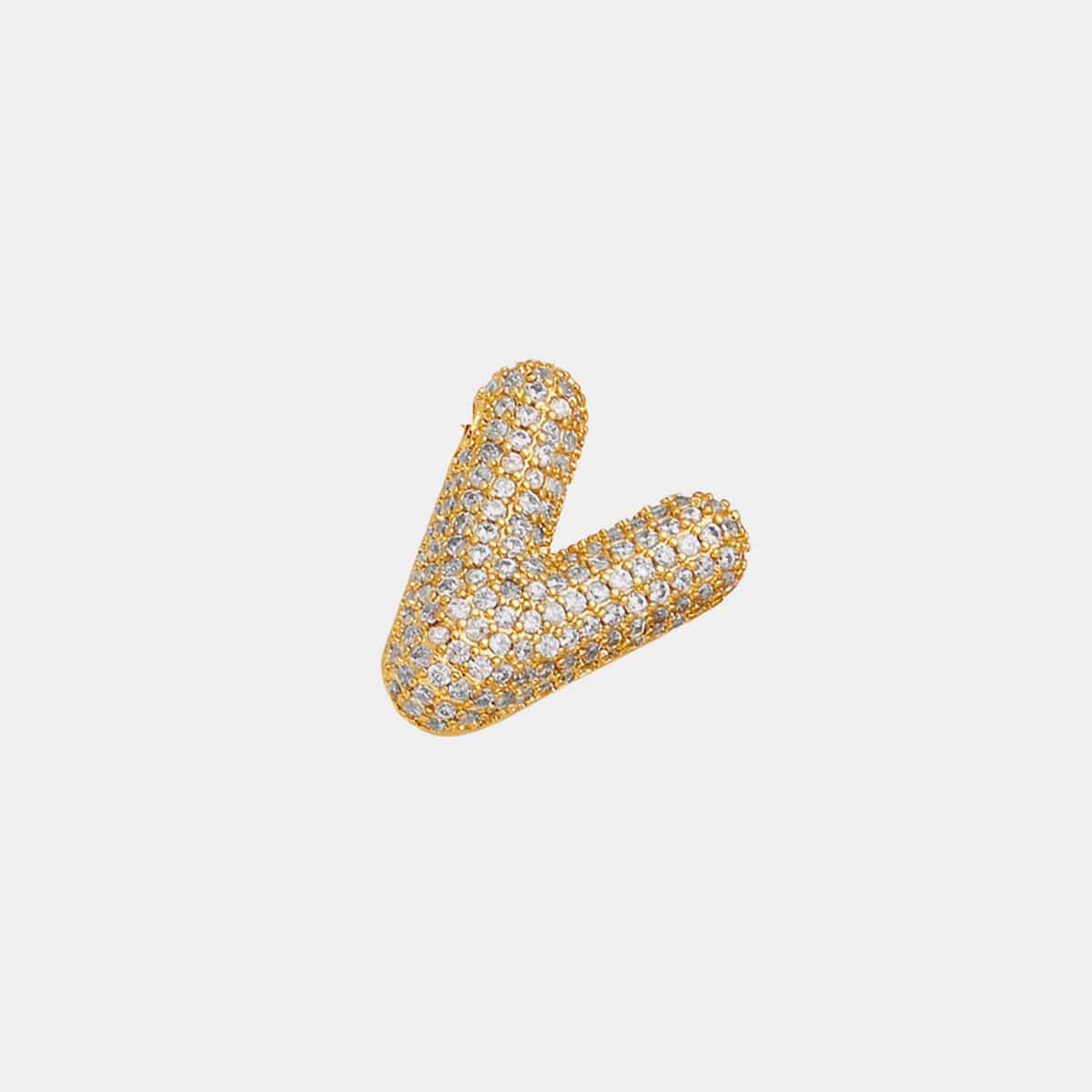 Gold-Plated Inlaid Zircon Letter Necklace - Trendsi - Flyclothing LLC