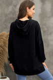 Waffle-Knit Long Sleeve Hoodie - Trendsi - Flyclothing LLC