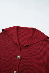 Solid Color Knit Oversized Button Front Sweater Cardigan - Trendsi - Flyclothing LLC