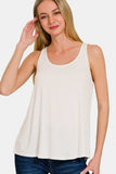 Zenana Round Neck Flowy Hem Tank - Trendsi - Flyclothing LLC