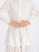 Full Size Lace Layered Long Sleeve Dress Plus Size - Trendsi - Flyclothing LLC