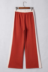 Drawstring Contrast Wide Leg Pants - Trendsi - Flyclothing LLC